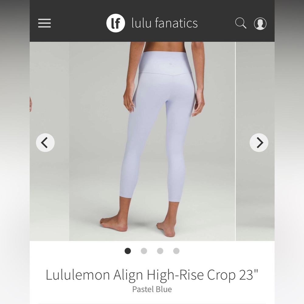 NWT lululemon align crop 23” size 8 in Pastel Blue Color
